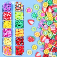 mixed fruit polymer clay slices epoxy resin filler crystal mud pigment jewelry fillings slime charms strawberry nail art sequins