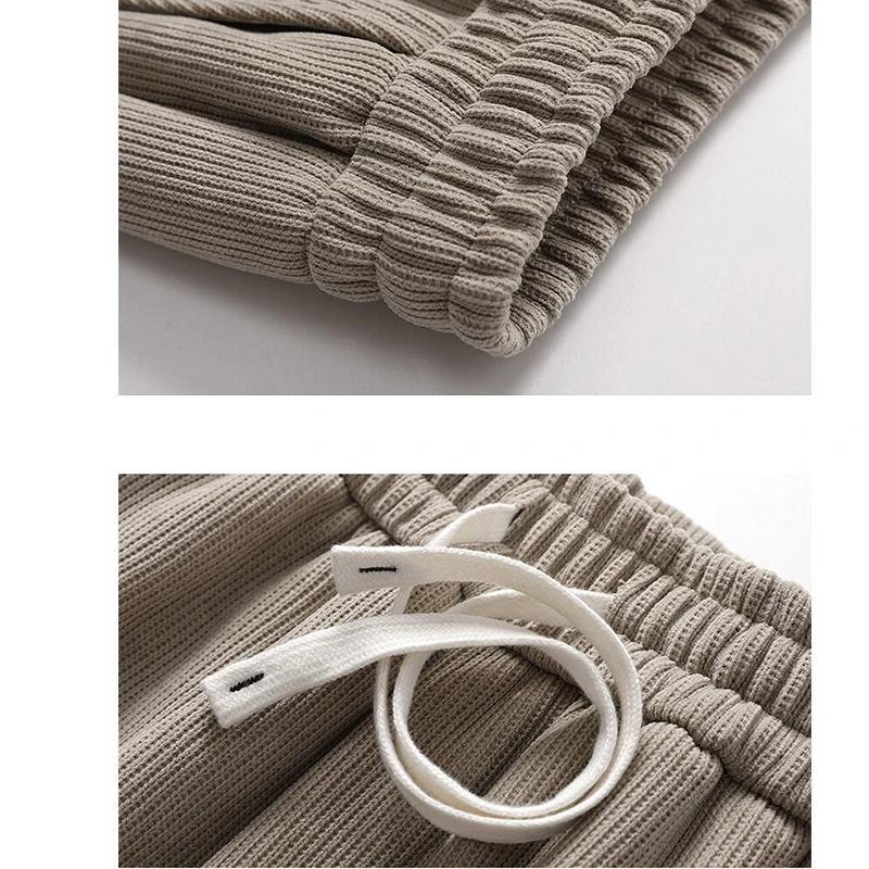 Autumn Winter Chenille Fabric Sweatpants Men Joggers Sport Trousers Streetwear Loose Casual Iron-free Drape Straight Long Pants