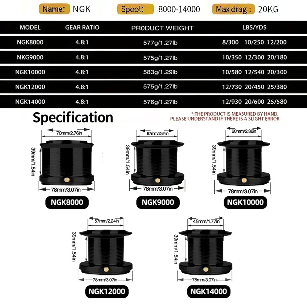 Спиннинговая рыболовная катушка 8000-14000Sereis 44LB/20KG Максимальное сопротивление