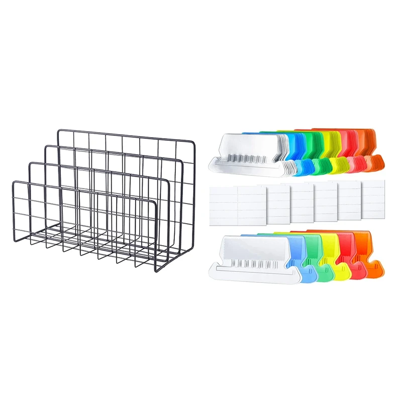

1 Set 2 Inch Hanging Folder Tabs And Inserts & 1 Pcs Desktop Mail Organizer
