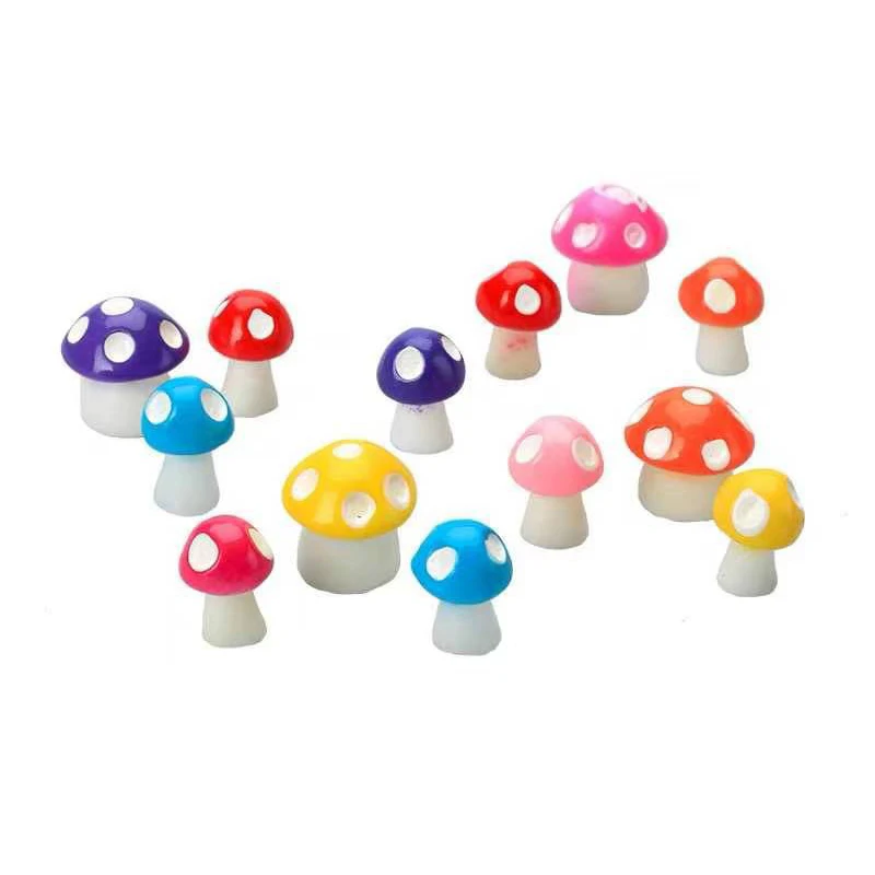 

20pcs Cute Mini Mushroom Decor Creative Fairy Garden Miniatures Yard Landscape DIY Decoration Ornament