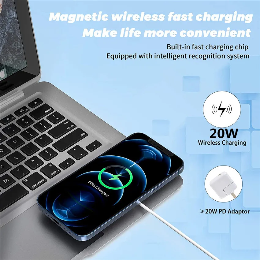 Магнитное Беспроводное зарядное устройство 20 Вт для iPhone 12 13 Pro Max Mini Qi быстрая