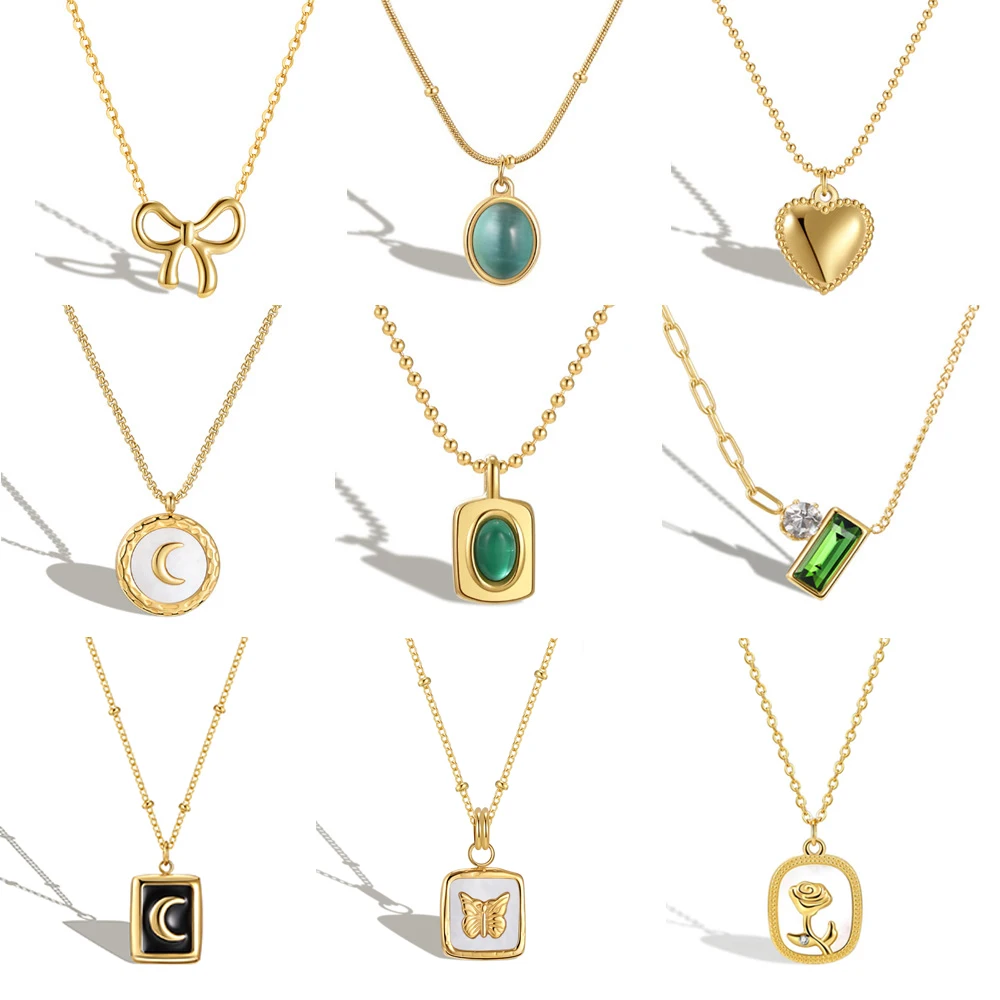 

ALTERA High Qualit Fashion Simple Pendant Chain Necklace No Tarnish Stainless Steel Necklace for Women Gift Jewelry Wholesale