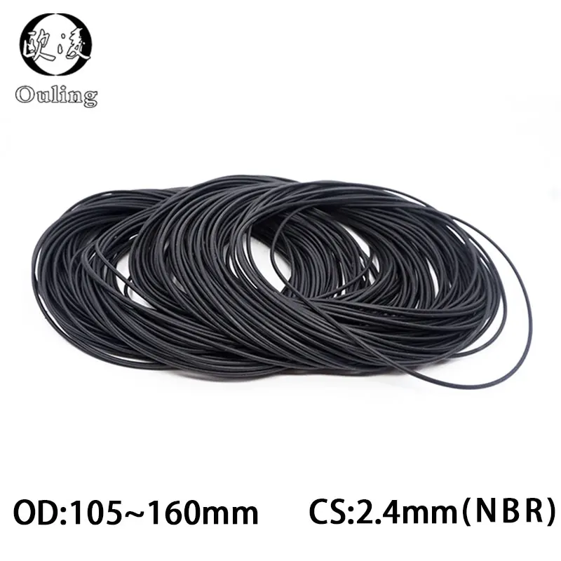 

Rubber Ring Black NBR Sealing O-Ring 2.4mm Thickness OD105/110/120/145/160mm Sealing O Ring Seal Nitrile Gasket Rings Oil Washer