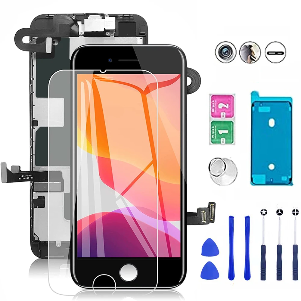 

ЖК-дисплей для Iphone 8, 7, 6S, 6 Plus, полный комплект, дисплей, полная замена экрана, дигитайзер в сборе с фронтальной камерой и телефонным приемником