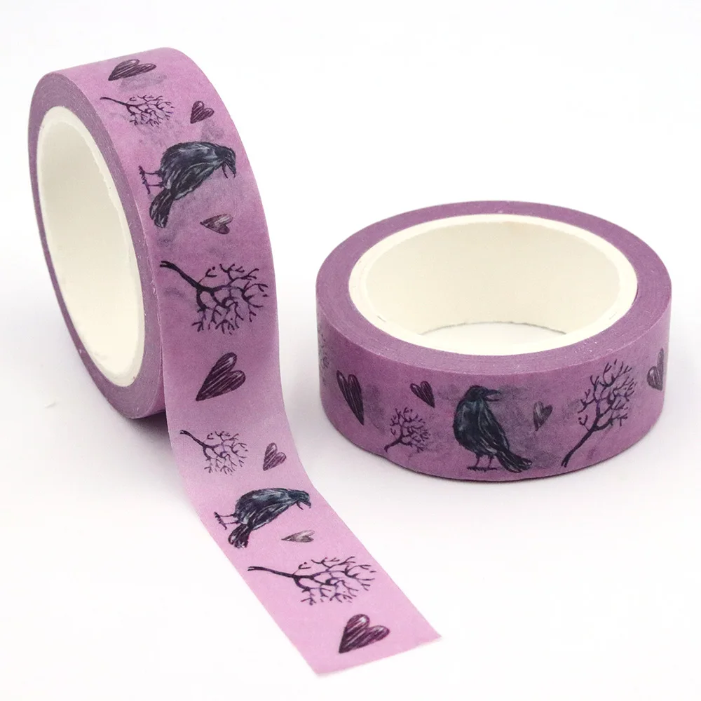 

1PC 15mm*10m Crow Ghost Tree Halloween Washi Tape DIY Scrapbooking Paper Photo Album Adhesive Masking Tape stickers