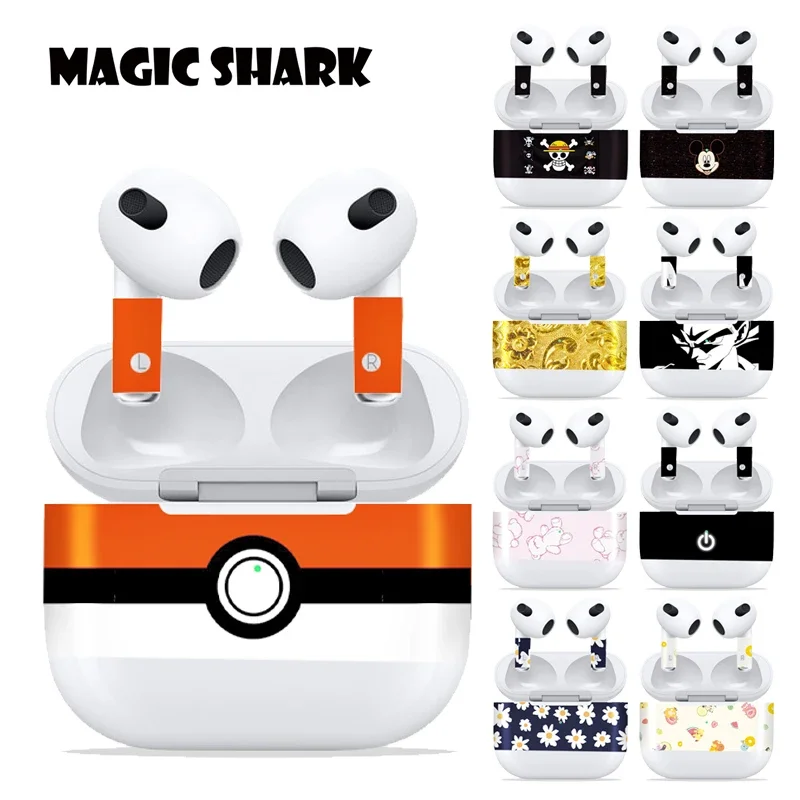 Цельный Dragon Ball Pokemon Mickey Iron Man Flower Ultra Thin Wrap Skin Cover Film наклейка для Apple Airpods 3 3th