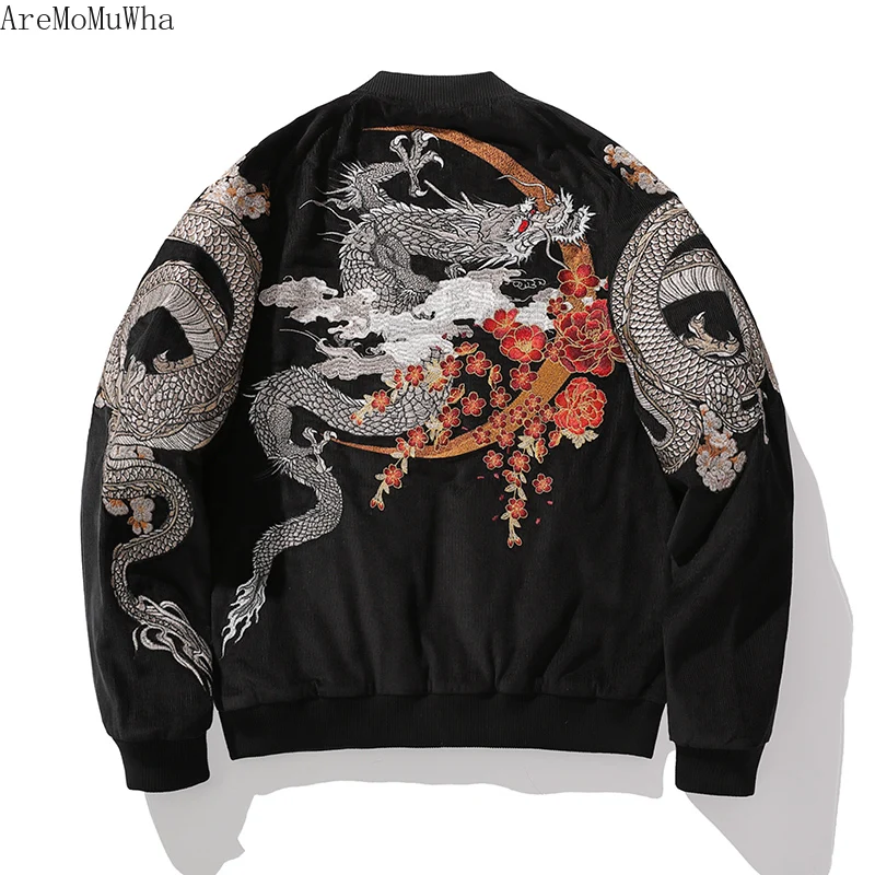 

Вышитая драконом тяжелая промышленность Yokosuka китайская Стильная хлопковая куртка мужская натуральная хлопковая Вельветовая Ретро зимняя бейсбольная модель