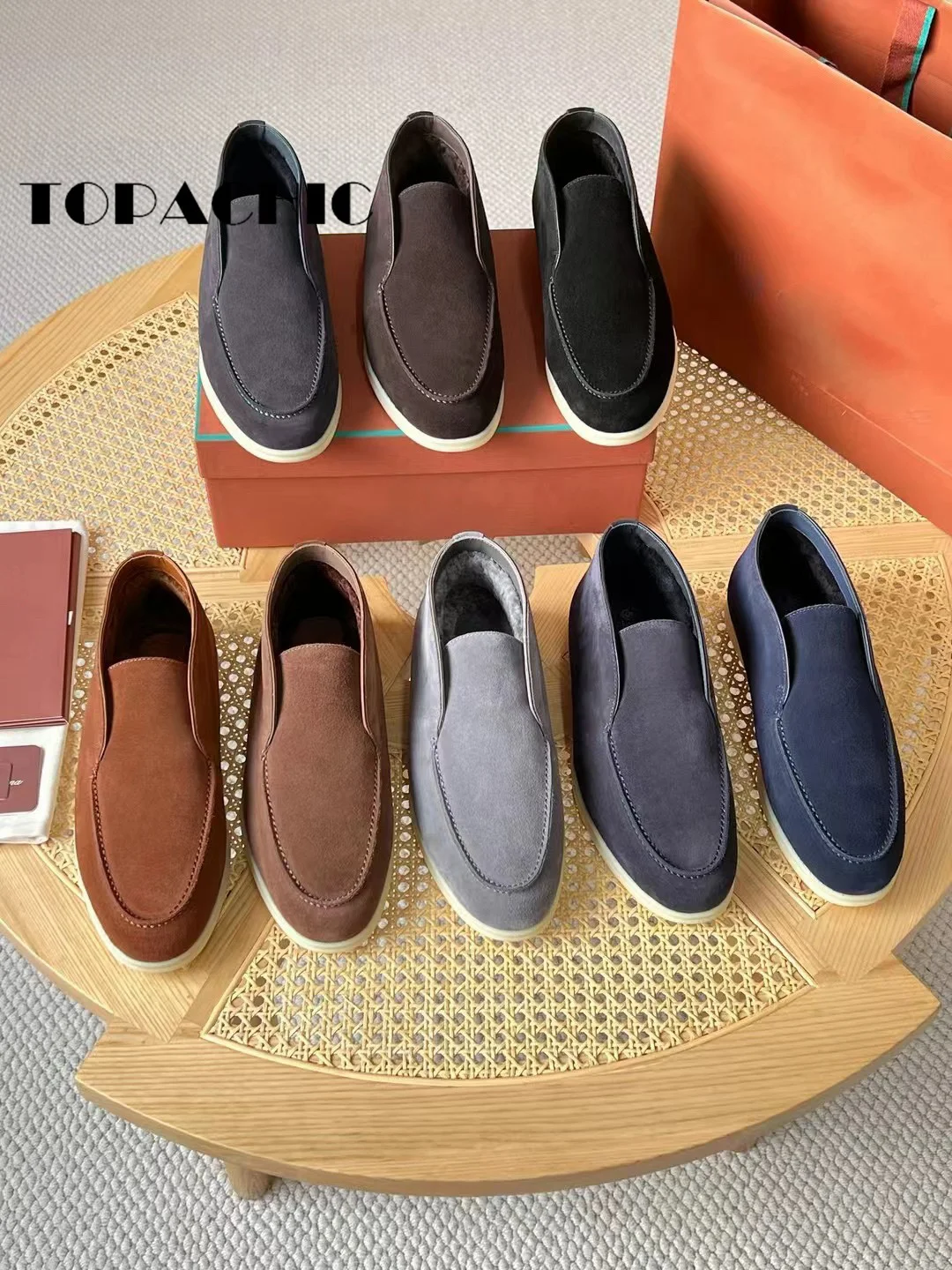 10.26 TOPACHIC-Мужская обувь из воловьей кожи с подкладкой шерсти и плюша сохраняющая