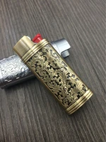 new metal tangcao fuguihua pattern lighter case is suitable for bic j5 lighter