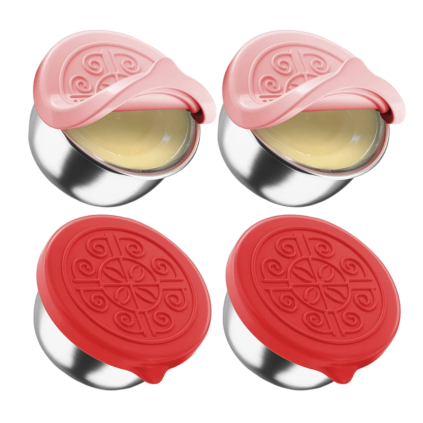 

Контейнеры для соуса, приправы с крышками, из нержавеющей стали и силикона, для салата, сыра, томатного соуса