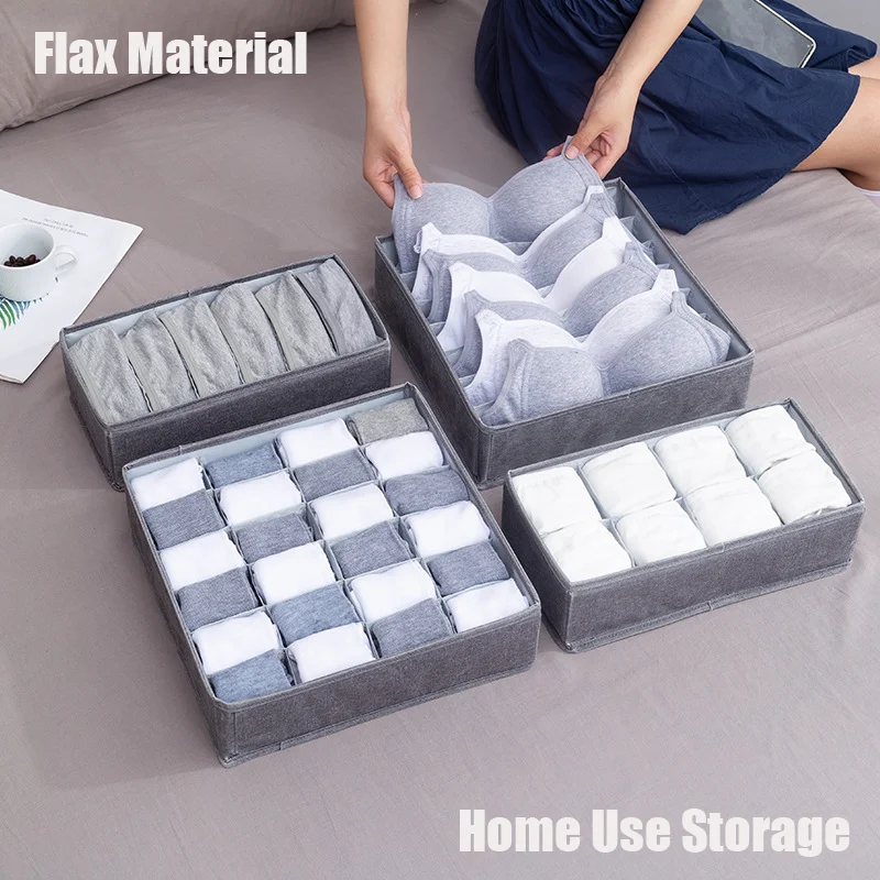 

6/7/8/24 Grids Underwear Organizer Box For Wardrobe Clothes Organizers Drawer Bra Socks Organizers Storage Boxes Organizer