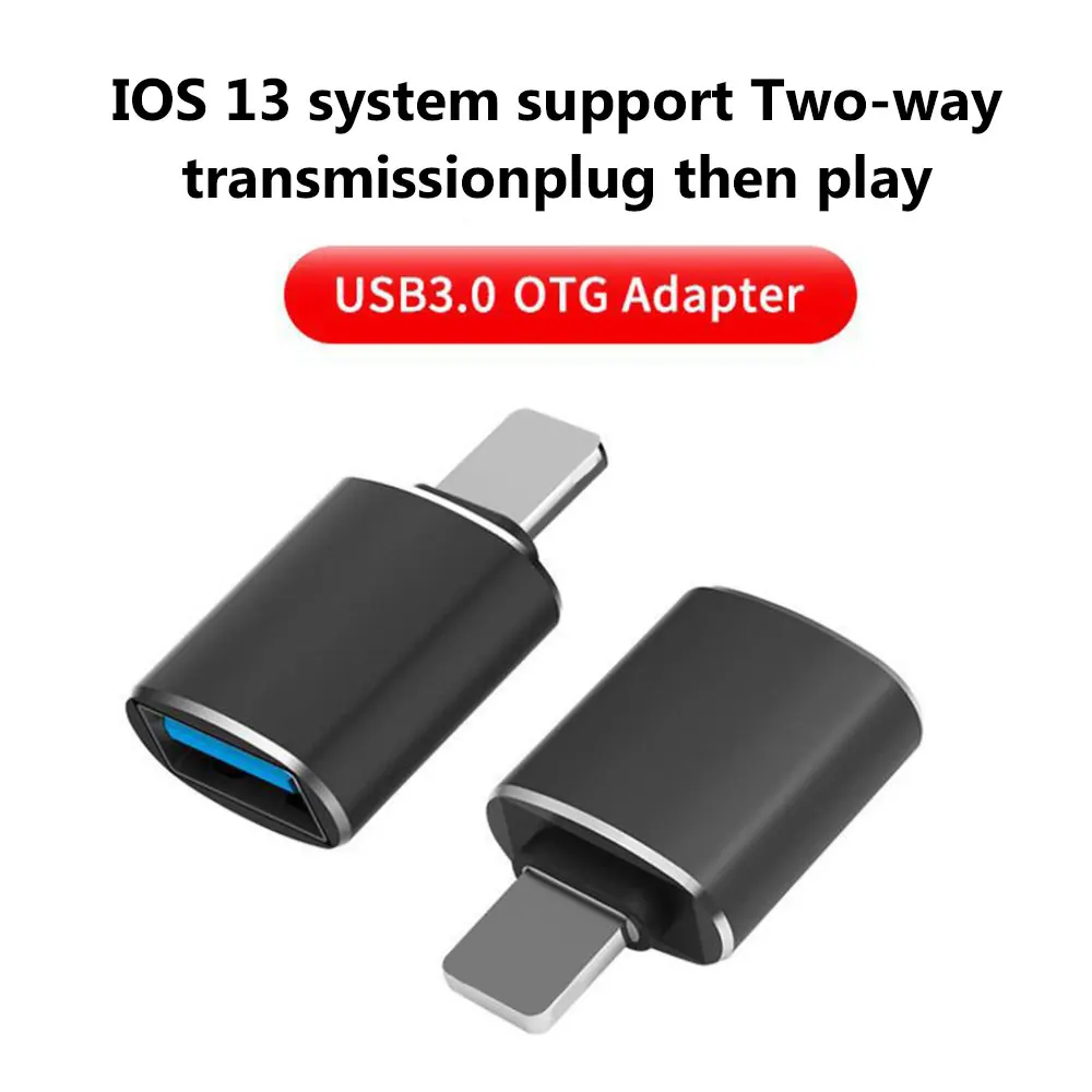 Адаптер OTG USB с подсветкой папа на 3 0 iOS 13 адаптер для зарядки iPhone 12 11 Pro XS Max XR X 8 7 6s 6