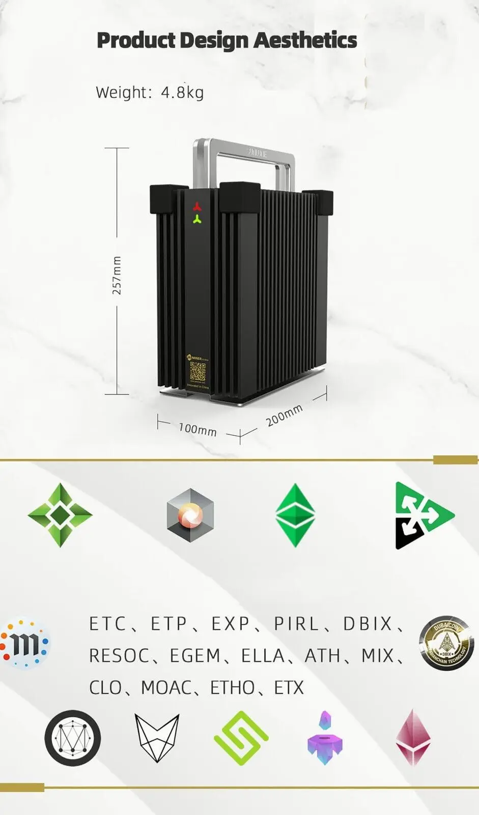 

Jasminer X4 Brick Ethereum Classic Asic Miner 30W Fanless