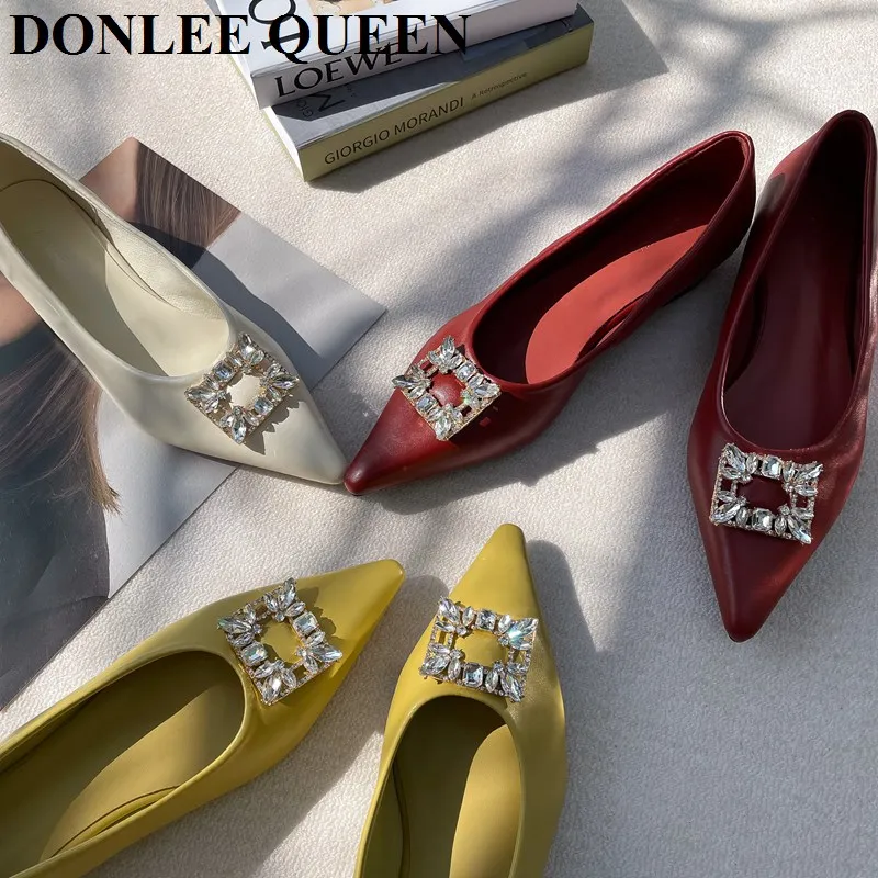 

2022 Spring Women Shoes Fashion Flat Ballet Brand Pointed Toe Low Heel Ladies Lazy Loafer Soft Ballerina Female Zapatos De Mujer