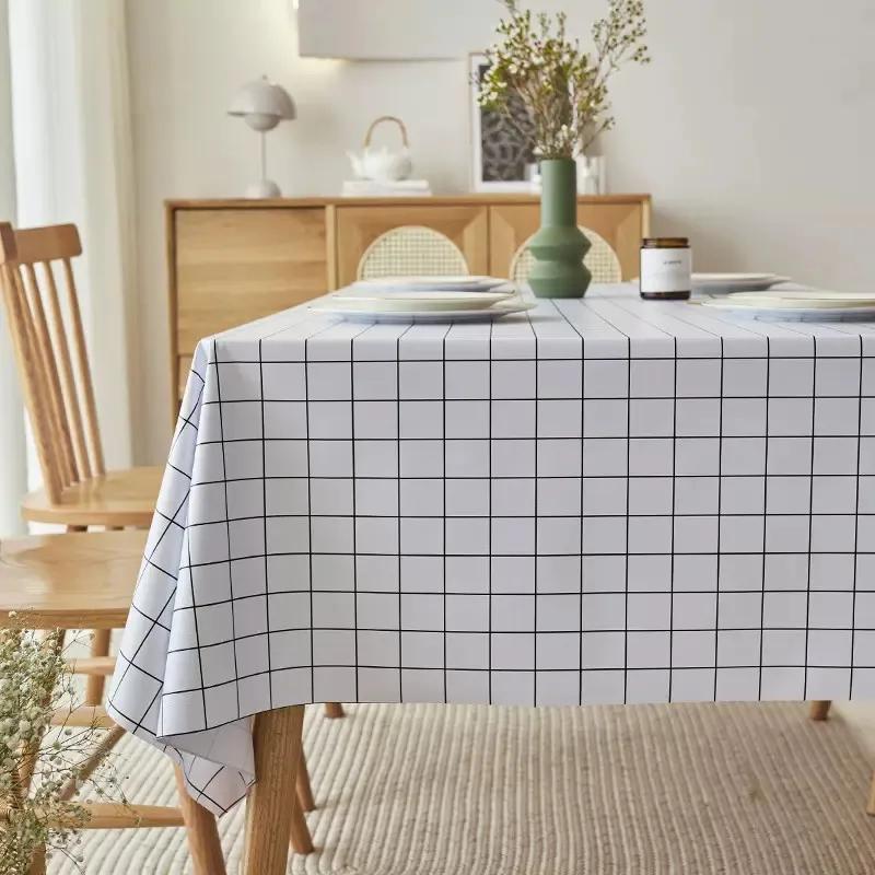 

Water Proof Oil-proof Plaid PVC Table Mat Home Tablecloth