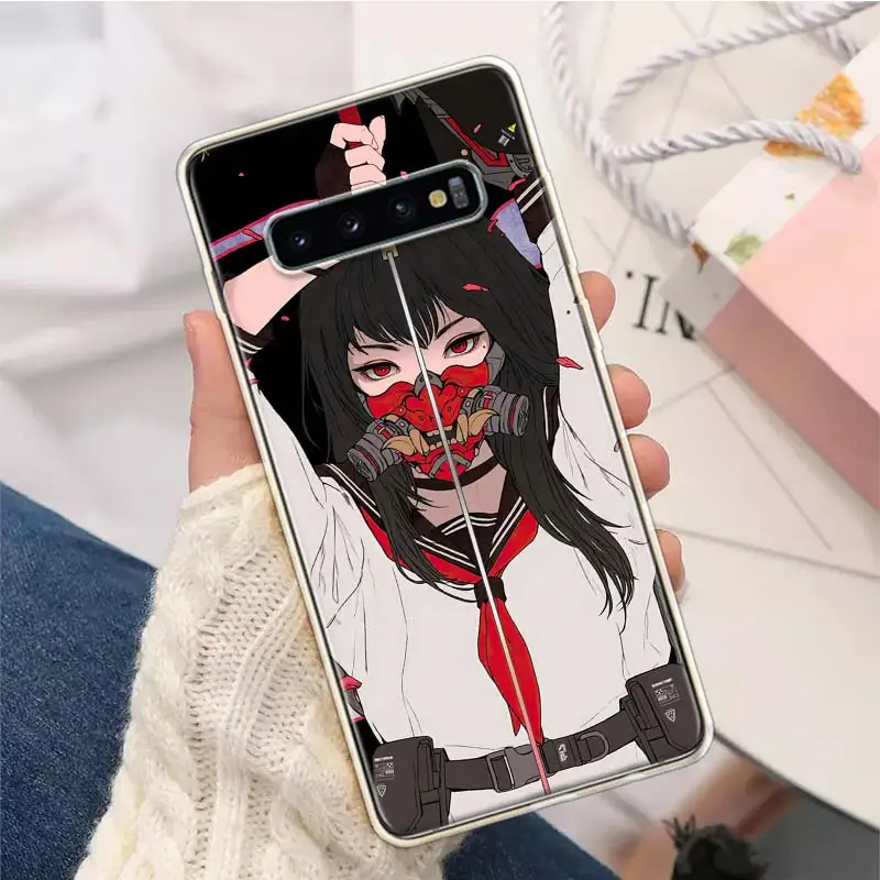 Силиконовый чехол для телефона в японском стиле с аниме девушкой Samsung Galaxy S10 Plus S20