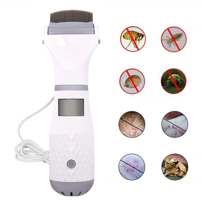 

Multifunctional Pet Electric Flea Comb Safety Lice Remover Hair Cleaner Dog Lice Comb Lice Remover Eu Plug Pet Supplies