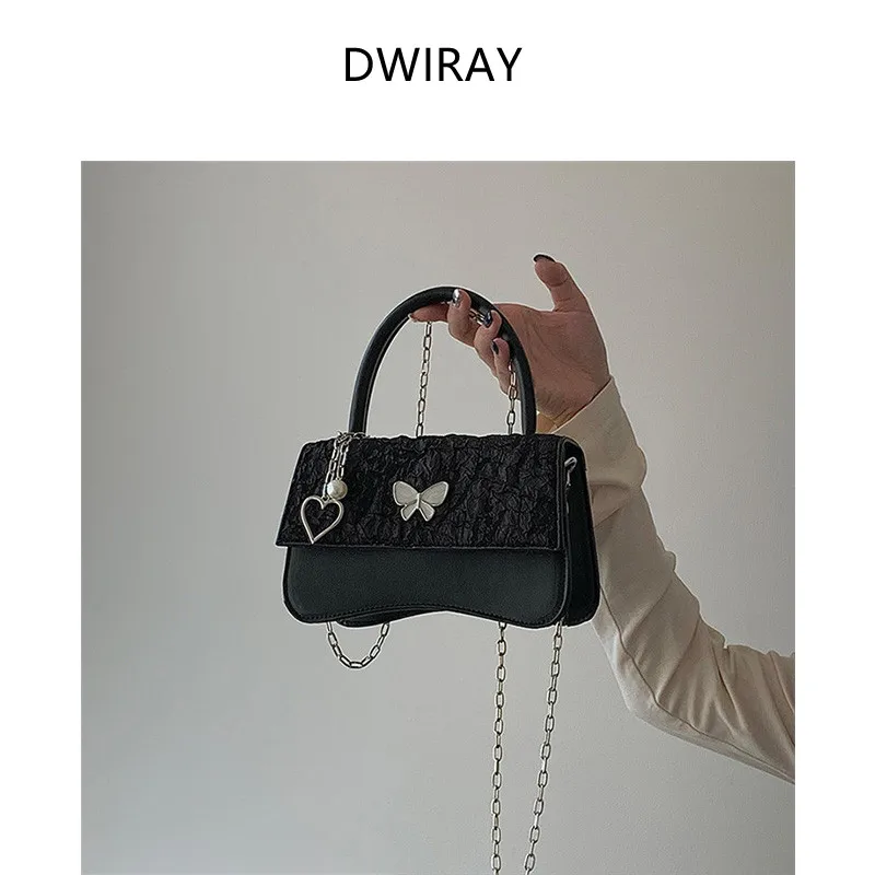 

Dwiray Women's Designer Brand Small Square Bag High Sense Chain Women's Handbag Luxury PU Leather Cross Body Bag SHOULDER BAG