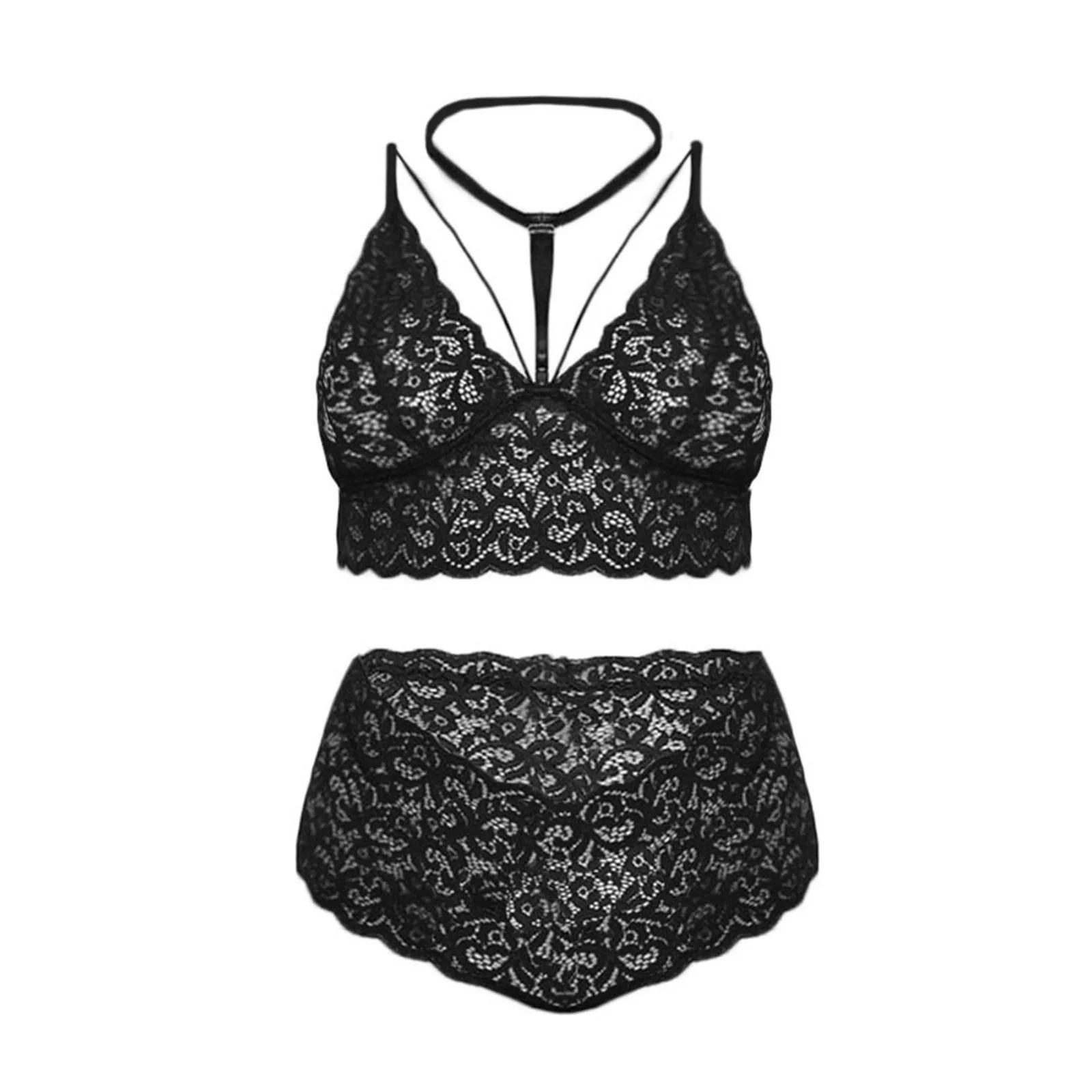 Женское кружевное нижнее белье эротическое привлекательное с бретелькой через