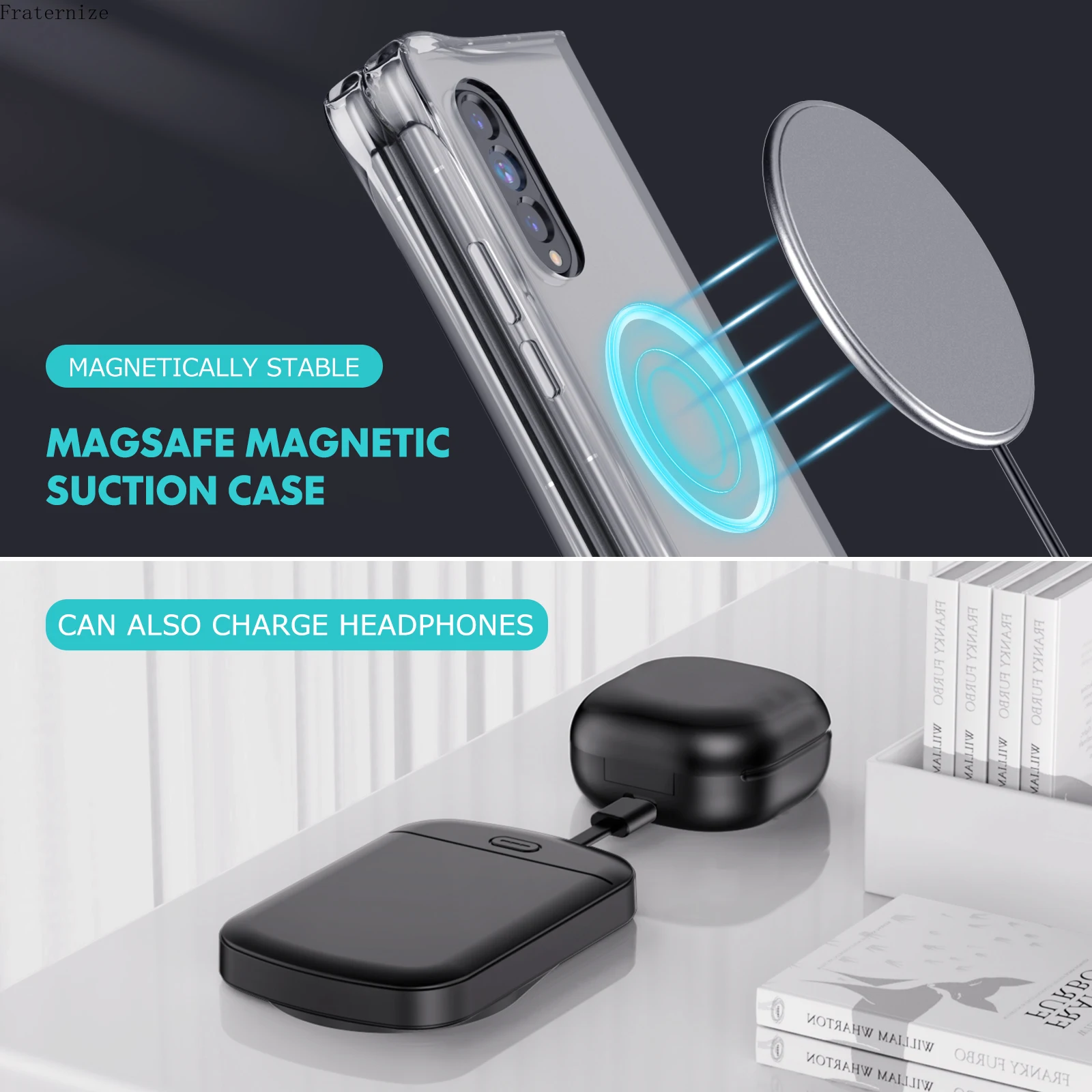 10000 Shockproof Battery charger case For Samsung Galaxy Z Fold 3 5G Magnetic Stand Cover Power Bank For Galaxy Z Fold 4 Funda