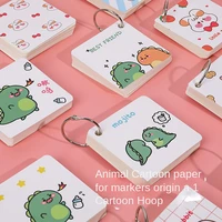 cartoon animal 80sheets coil mini loose leaf notebook portable binding ring buckle book school office supplies stationery