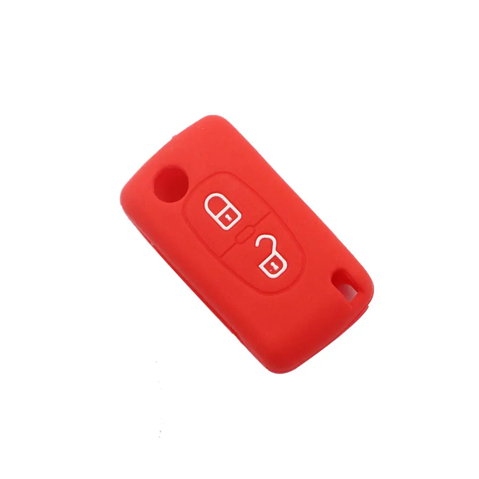 

2-кнопочный силиконовый чехол для автомобильного ключа, откидной пульт дистанционного управления, брелок для Citroen C2 C3 C4 C8 PEUGEOT 308 207 307 3008 5008