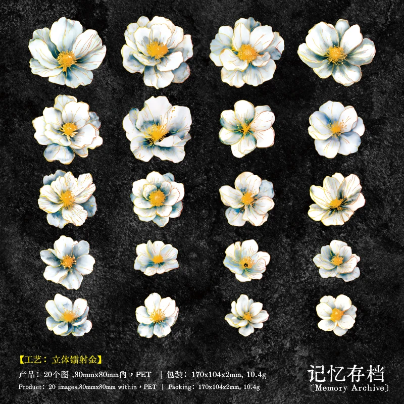 

Набор наклеек Journal GO "Море цветов", 20 шт.