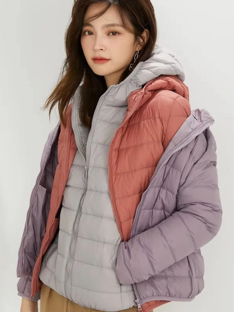 

Стеганое пальто, женские куртки с капюшоном, легкая осенне-зимняя новая пуховая куртка, повседневное демисезонное пальто, теплая Модная Повседневная одежда