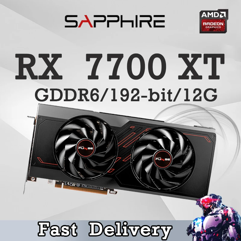 SAPPHIRE RX7700 XT PULSE 12G GDDR6 192bit PCI-Express 4.0 x16 Graphics Card Video cards for pc Desktop Gaming Card