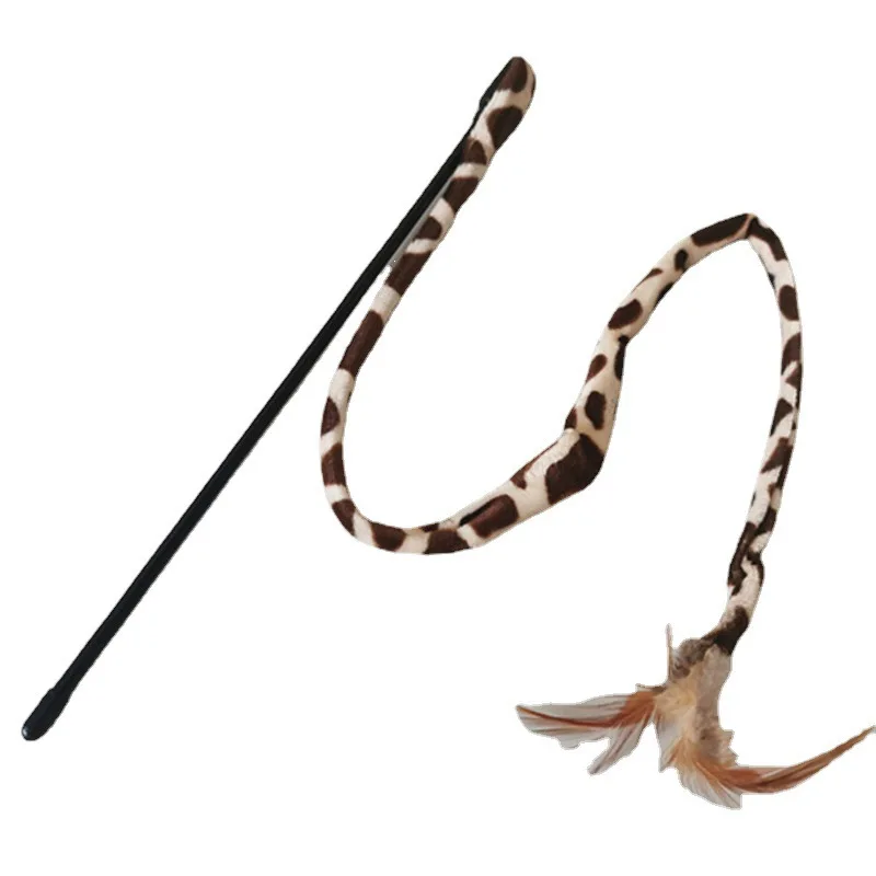 

Simulation Feather Interactive Toys for Cats, Teaser Wand, Stick Toy for Kitten Playing, Funny Accessories