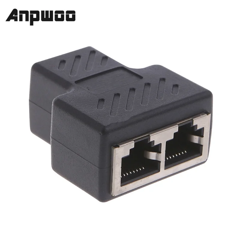 

ANPWOO 1 To 2 Ways LAN Ethernet Network Cable RJ45 Female Splitter Connector Adapter For Laptop Docking Stations
