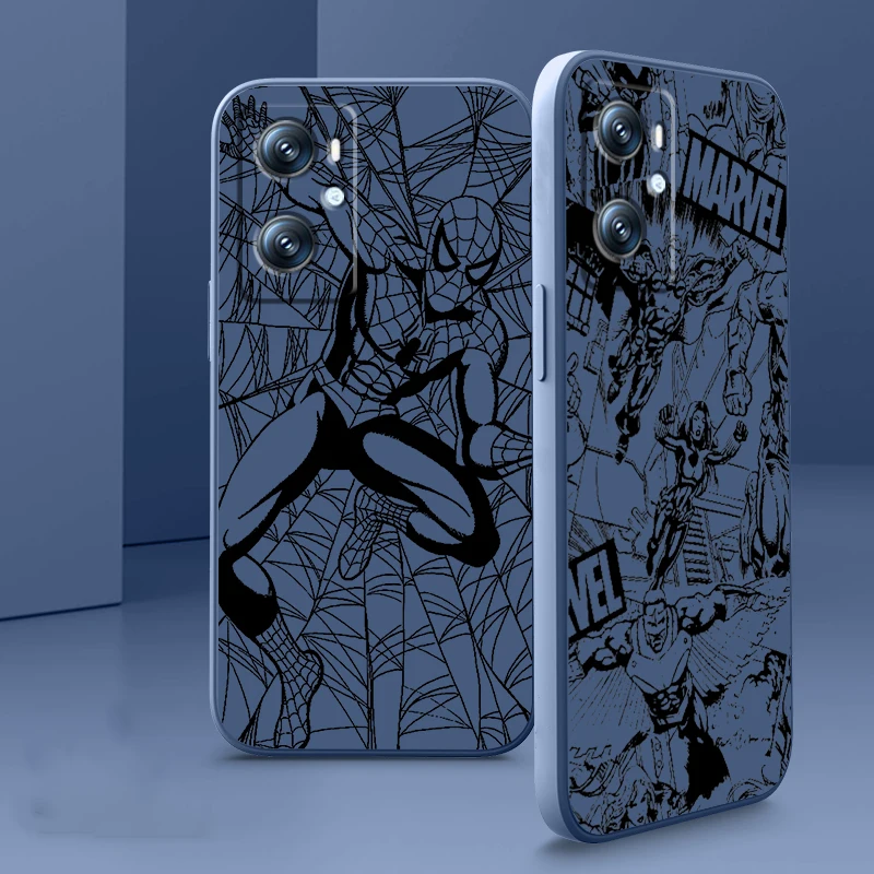 

SpiderMan Marvel Logo Comics Phone Case For OPPO Find X5 X3 F21 Lite A96 A94 A93 A77 A76 A74 A72 A57 A53S A16 A9 5G Liquid Rope