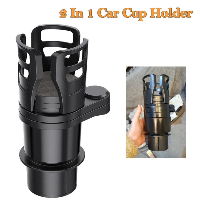 

2 in 1 Car Dual Cup Holder Adjustable Cup Stand Sunglasses Phone Organizer Drinking Bottle Holder Bracket Car Styling