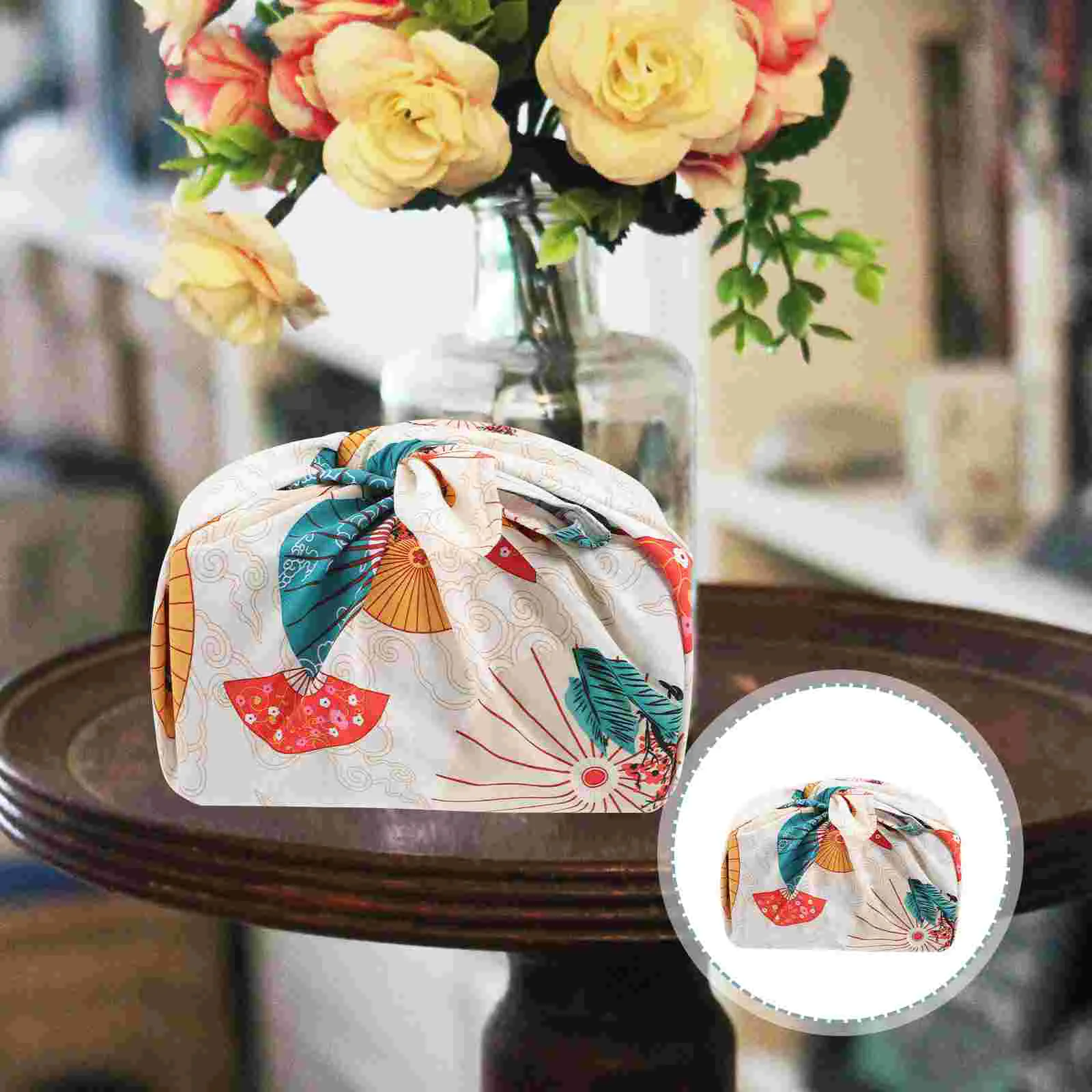 

Wrapping Cloth Japanese Lunch Bento Box Fabric Traditional Portable Drawstring Wrappers Onigiri Sakura Flower Wrap Floral Gift