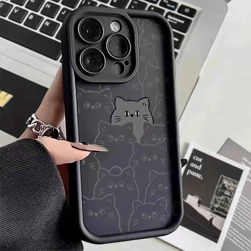 Funny Cats Graffitis Dogs Phone Case for OPPO A5 A7 A16 A17 A38 A53 A54 A55 A58 A72 A74 A76 A78 A94 A98 4G 5G Cover