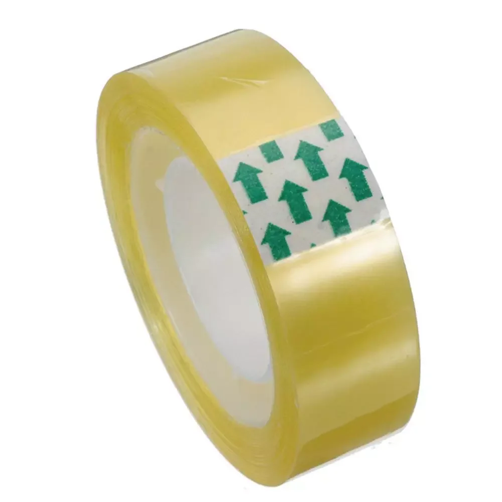 

2pcs 18mm Width Clear Yellow Transparent Tape Sealing Sticky Tape Rolls Office Packing Supplies School Stationery