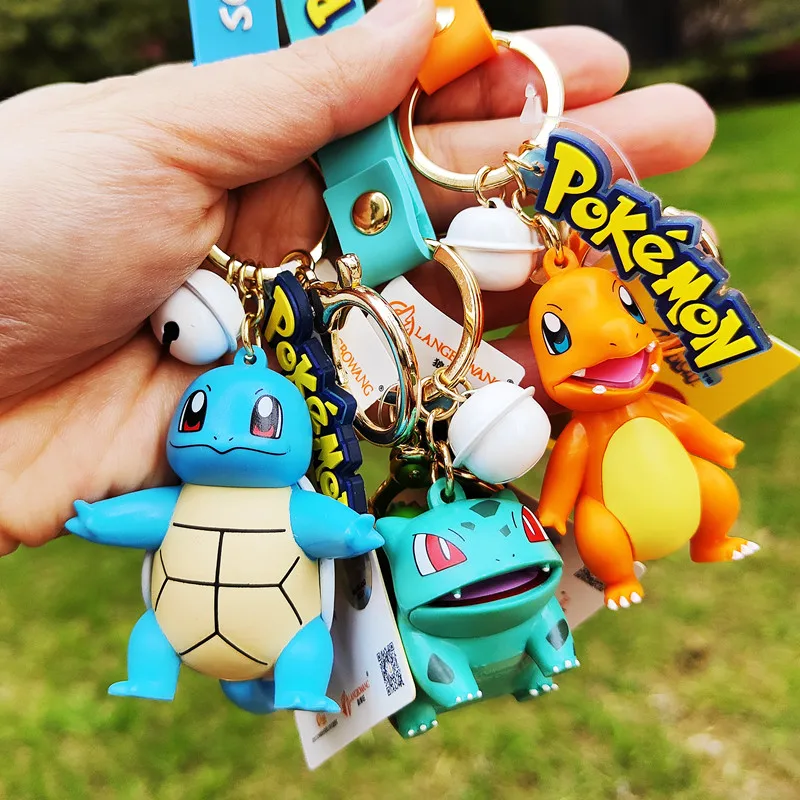 

Pokemon Keychain Anime Figures Keyring Psyduck Pikachu Pokemon Key Chain Accessories Figures Toys Figuras Anime Car Accessories