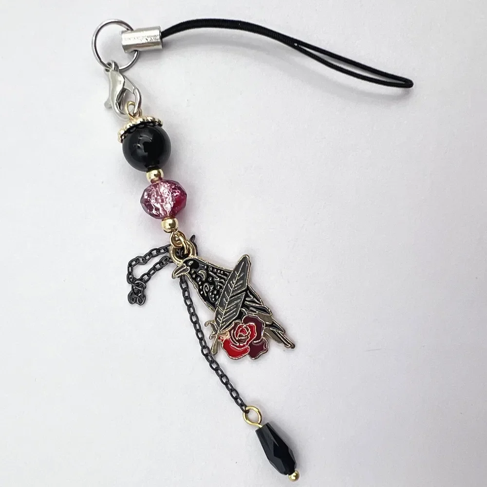 Игра Love And Deepspace Sylus Косплей Телефонная цепочка Ворона Роза Подвеска Брелок Сумка
