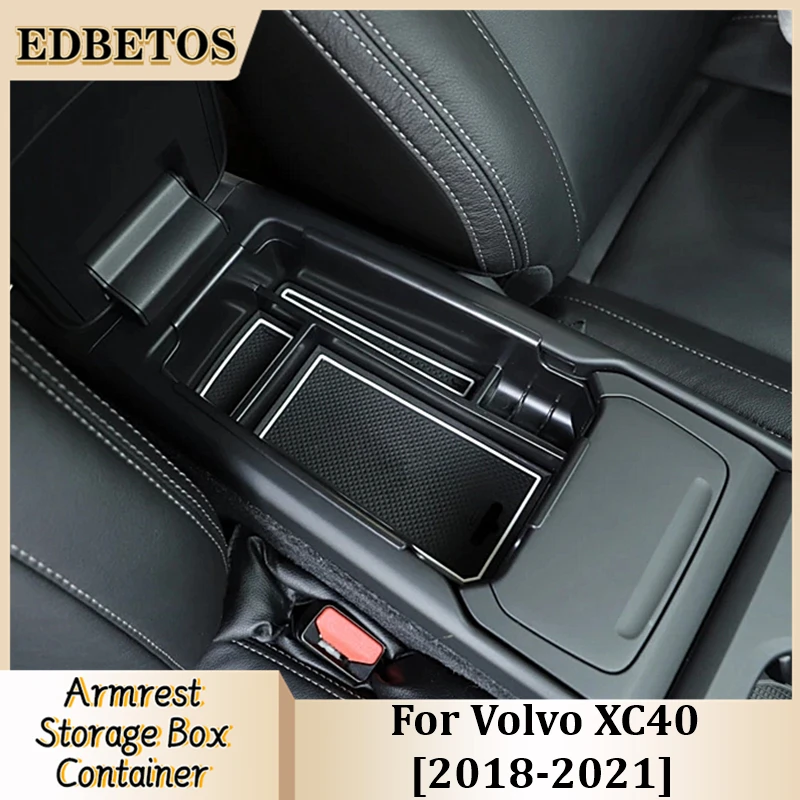 

1pc Car Armrest Storage Box Center Console Glove Tray Holder For Volvo XC40 2018 2019 2020 2021 Plastic Armrest Storage Boxes