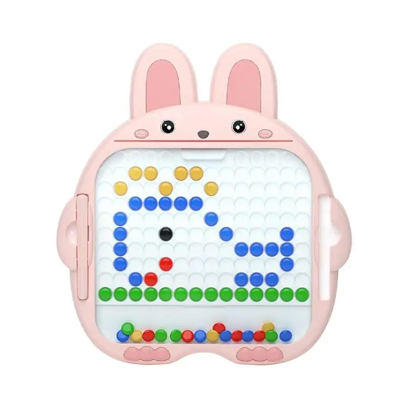 

Cute Rabbit Doodle Board Magnetic Drawing Board With Magnetic Pen And Beads Magnetic Dot Art Creative Montessori Educational Toy