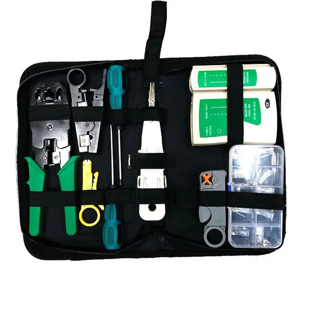 

Kit Set Network RJ45 Connector Tool Crimping Pliers Wire Stripper Cable Tester