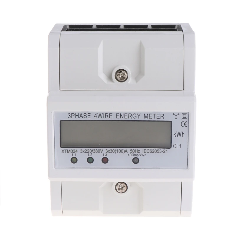 

Three-phase Four-wire DIN-Rail Kilowatt Hour KWH Energy Meter 50-60Hz 3x5(80A)