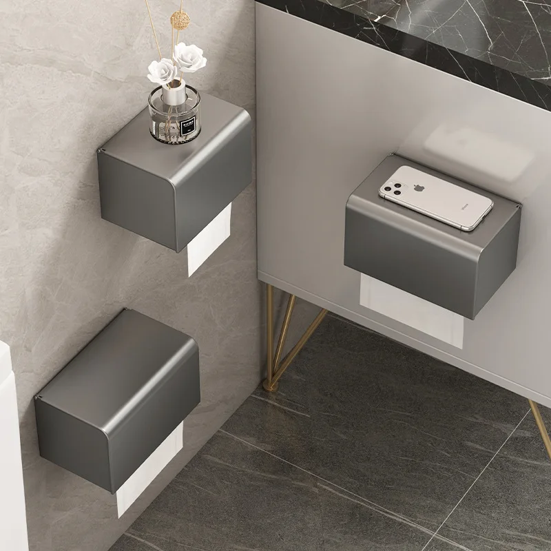 Темно-серая коробка для бумажных салфеток контейнер хранения туалетной бумаги