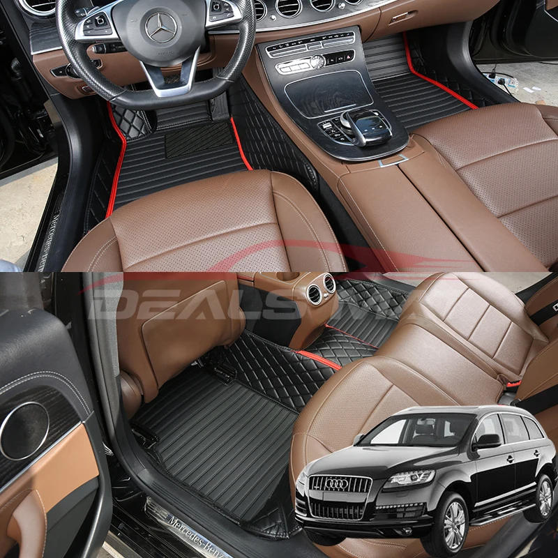 

Car Floor Mats For Audi Q7 4L 5 Seats 2006 2007 2010 Luxury Nappa Leather Interior Details Auto Carpets Rugs Pad Accessories
