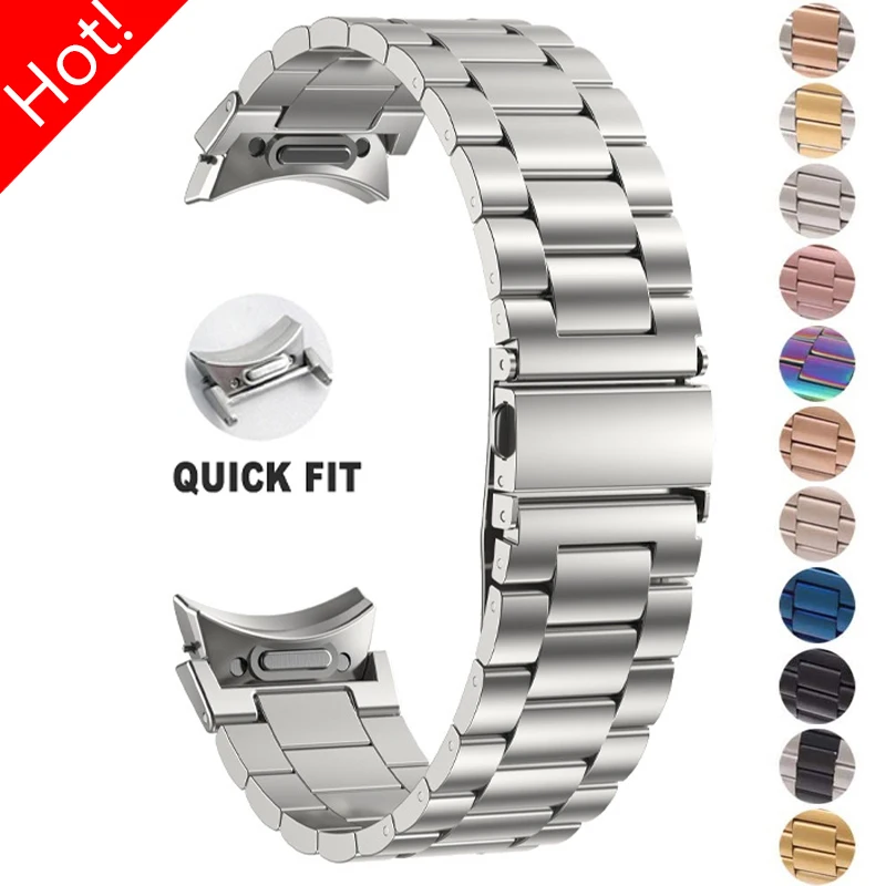 

No Gaps Stainless Steel Strap for Samsung Galaxy Watch 6 Classic 43mm 47mm 40mm 44mm Quick Fit Band for Watch 5Pro 45mm Bracelet