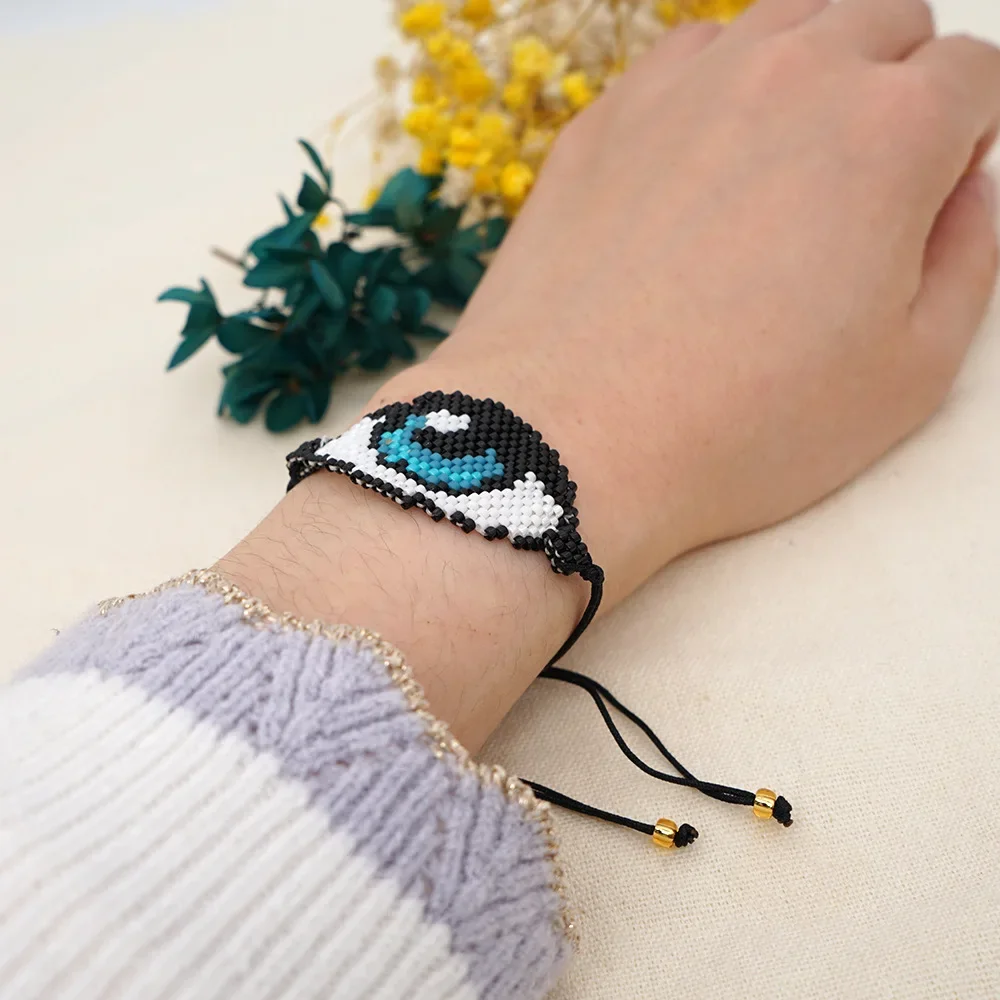 Браслет с бусинами дьявольский глаз Ретро Модный минималистичный креативный