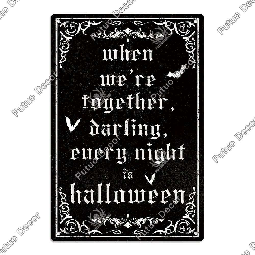 

Винтажный металлический знак Putuo Decor Happy Halloween