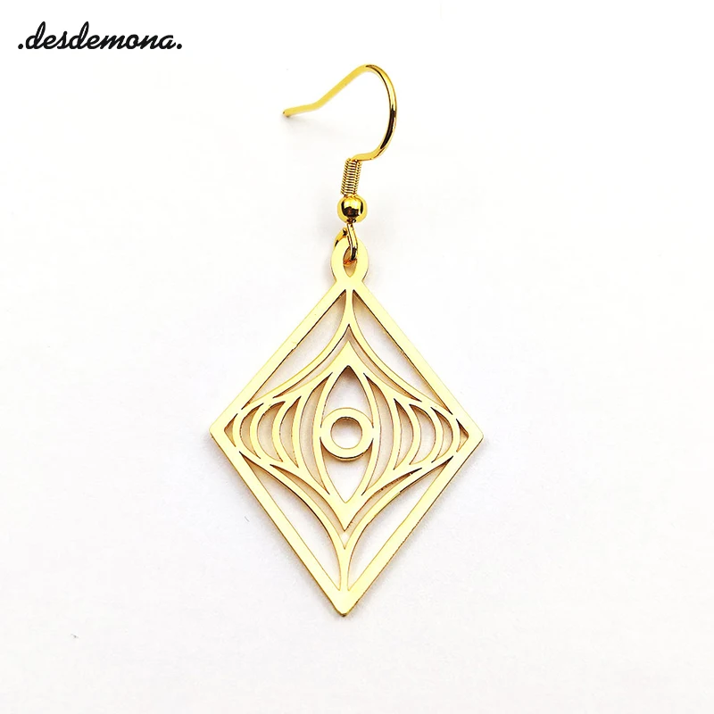 

Stainless Steel Earrings Elegant Geometric Rhombus Fashion Pendant Drop Earrings For Women Jewelry Temperament Girls Daily Wear