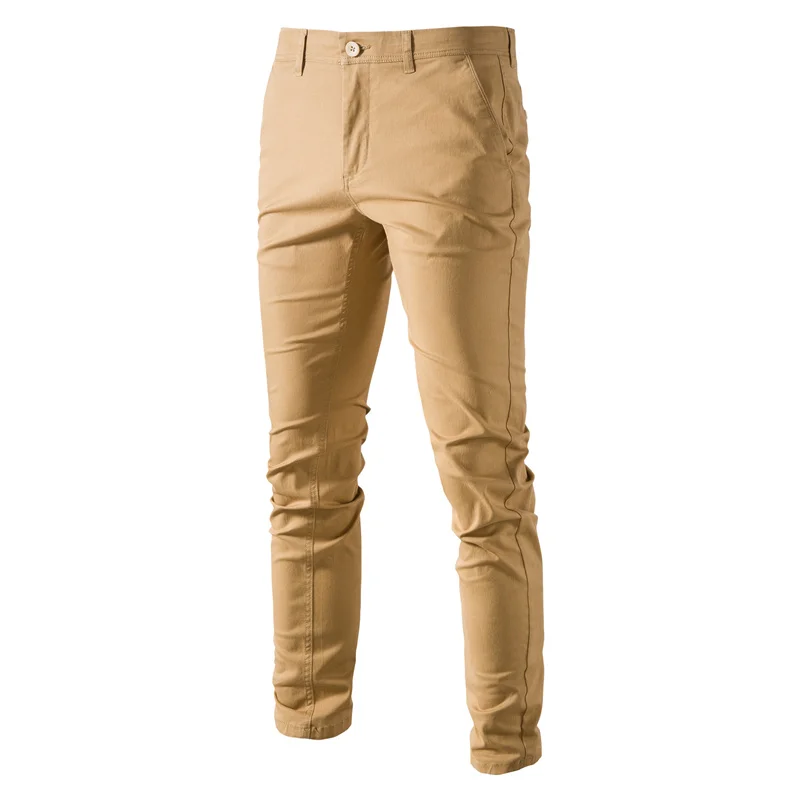 

Fashion Casual Cotton Men Trousers Solid Color Slim Fit Men's Pants New Spring Autumn High Quality Classic Business Pants Men